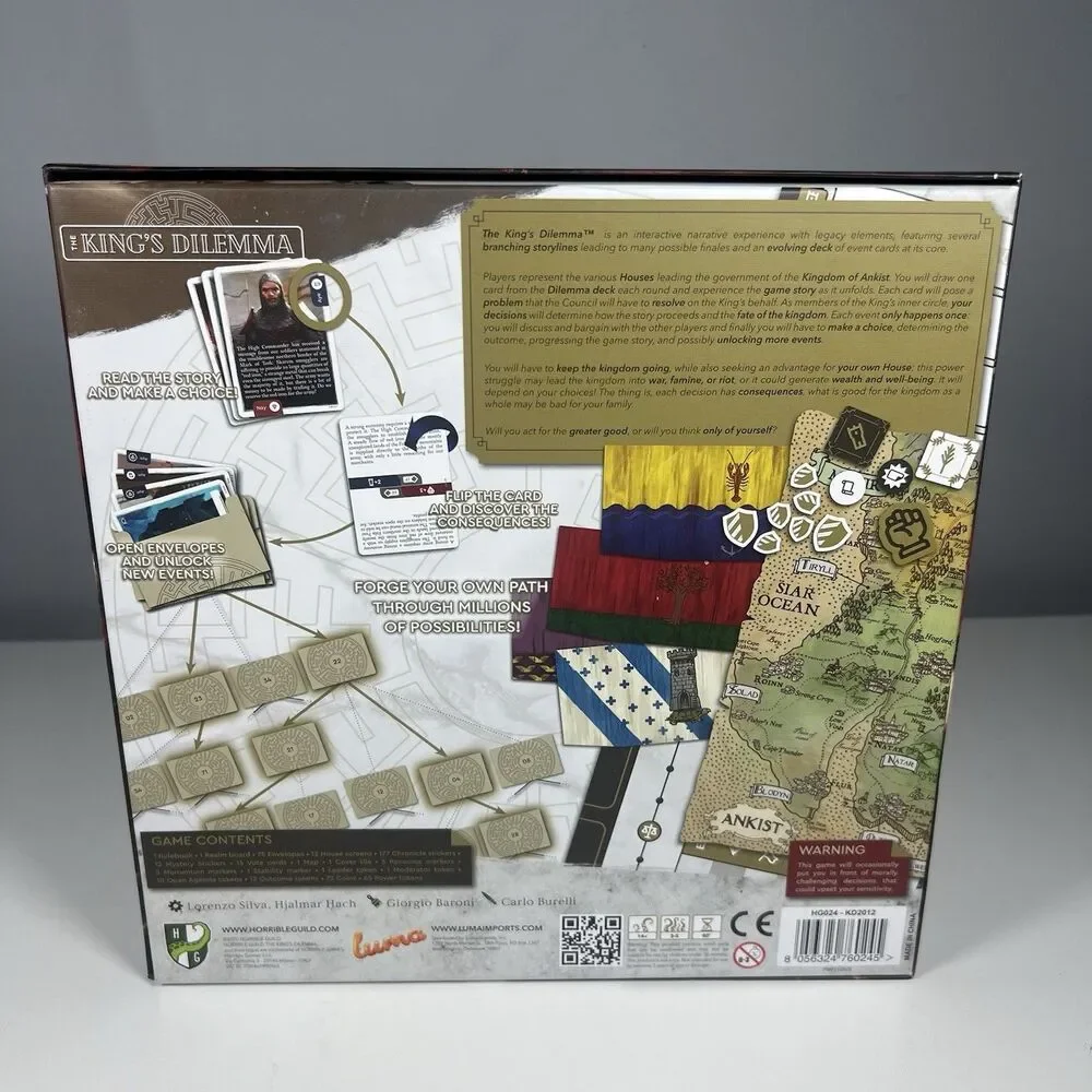The King's Dilemma Board Game by Horrible Guild New, Unplayed, No Shrink